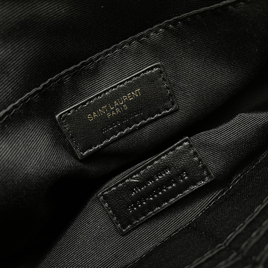 SAINT LAURENT Clutch Bag in Light green Twill Leather