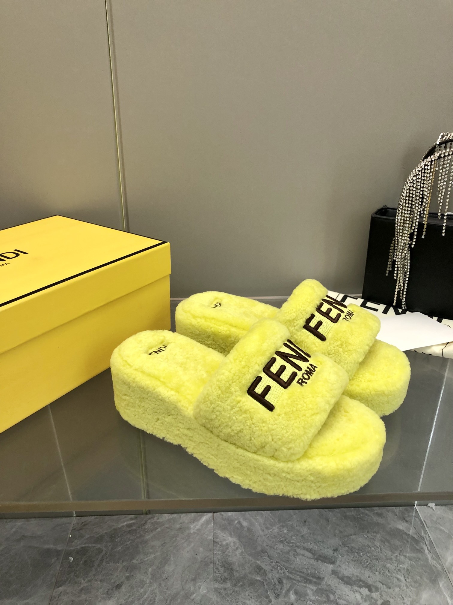 Fendi Furry Slippers