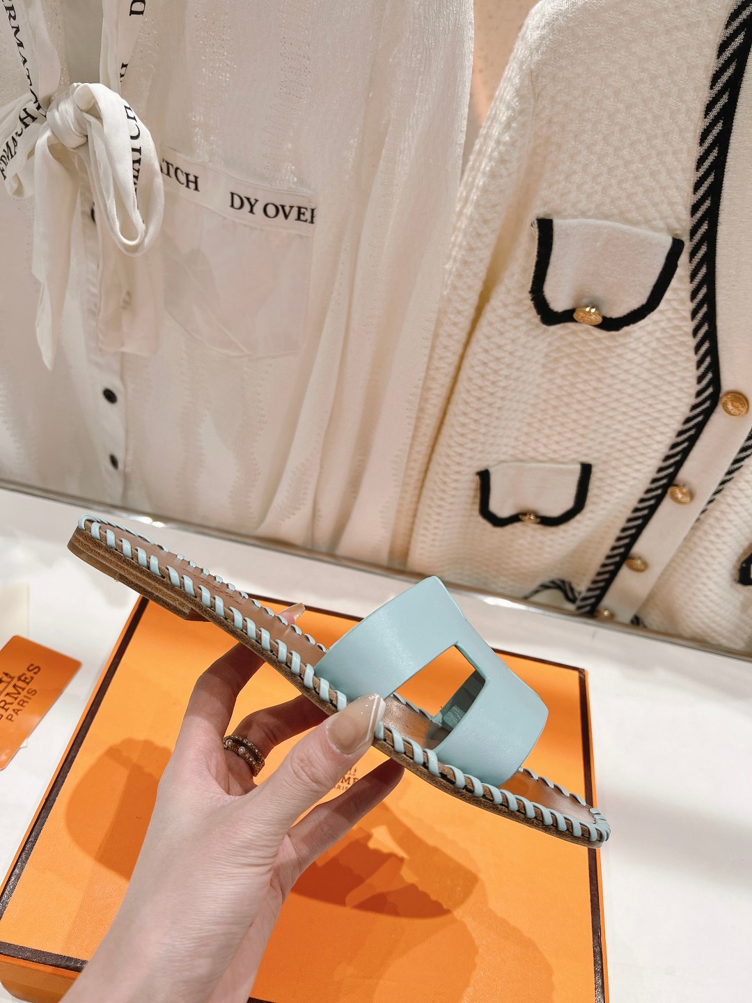 Hermès Classic H Logo Slip-On Sandals