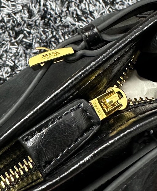 Prada Large Waxed Leather Bag