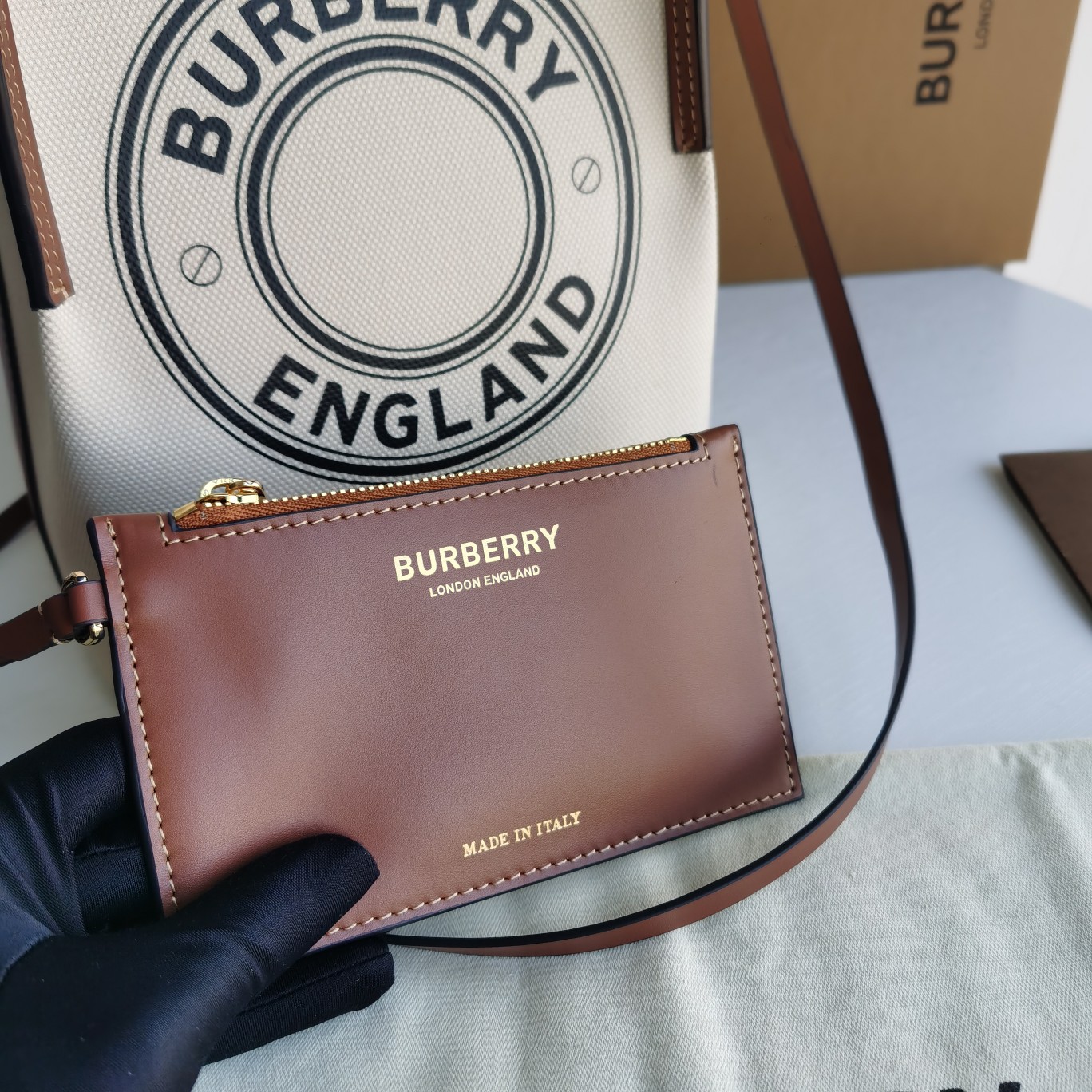 Burberry Equestrian-Inspired Cotton Canvas Tote Bag