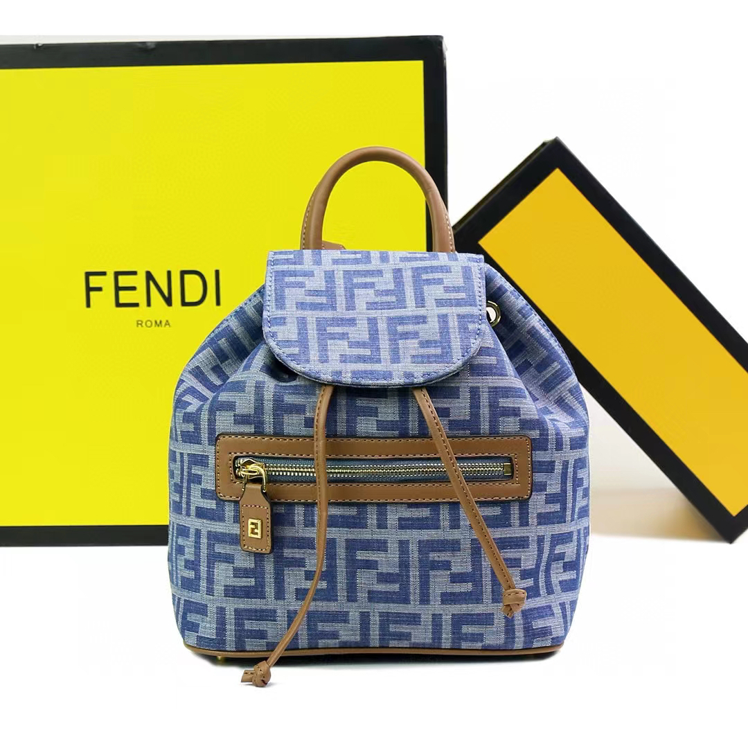 Fendi Denim Flap Backpack