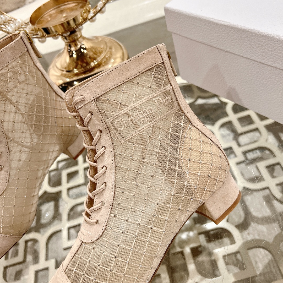 DIOR Spring-Summer Jardin d'Hiver Embroidered Jacquard Mesh Boots