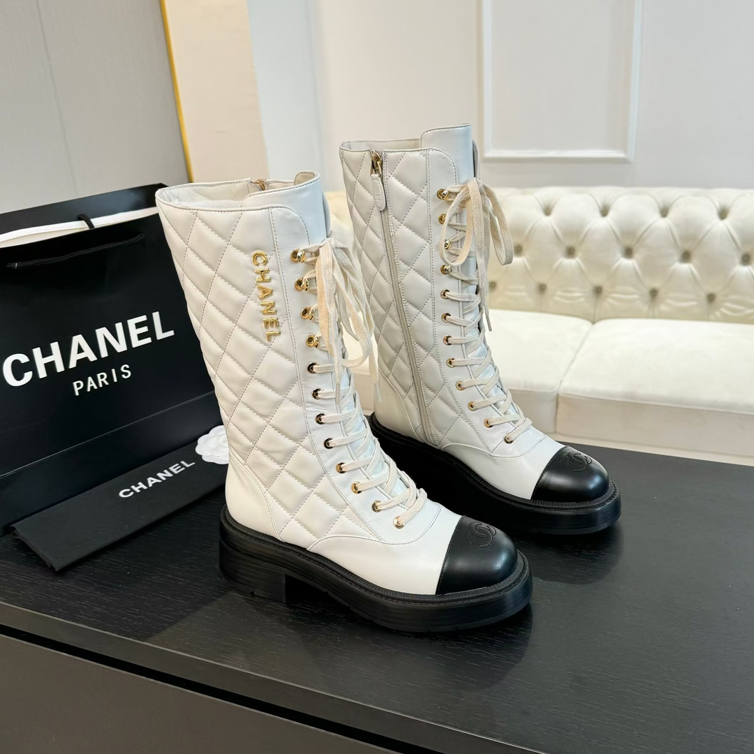 Chanel Sheepskin Over-the-Knee Boots