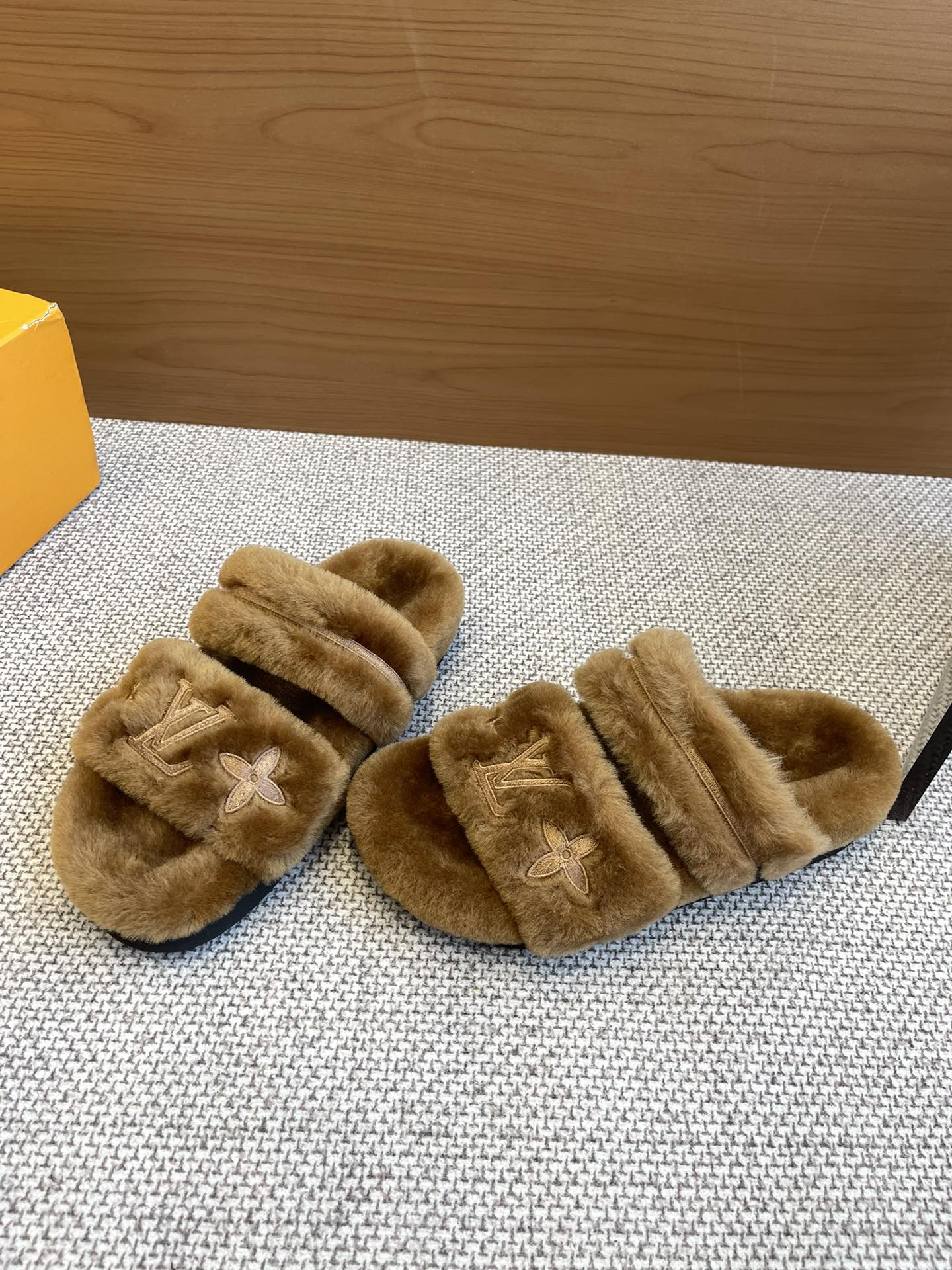 LV Flat Wool Slippers
