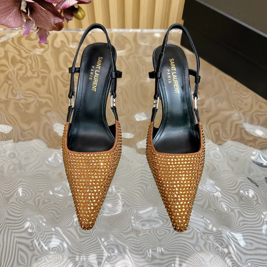 Saint Laurent Australian Diamond Cat-Heel Shoes