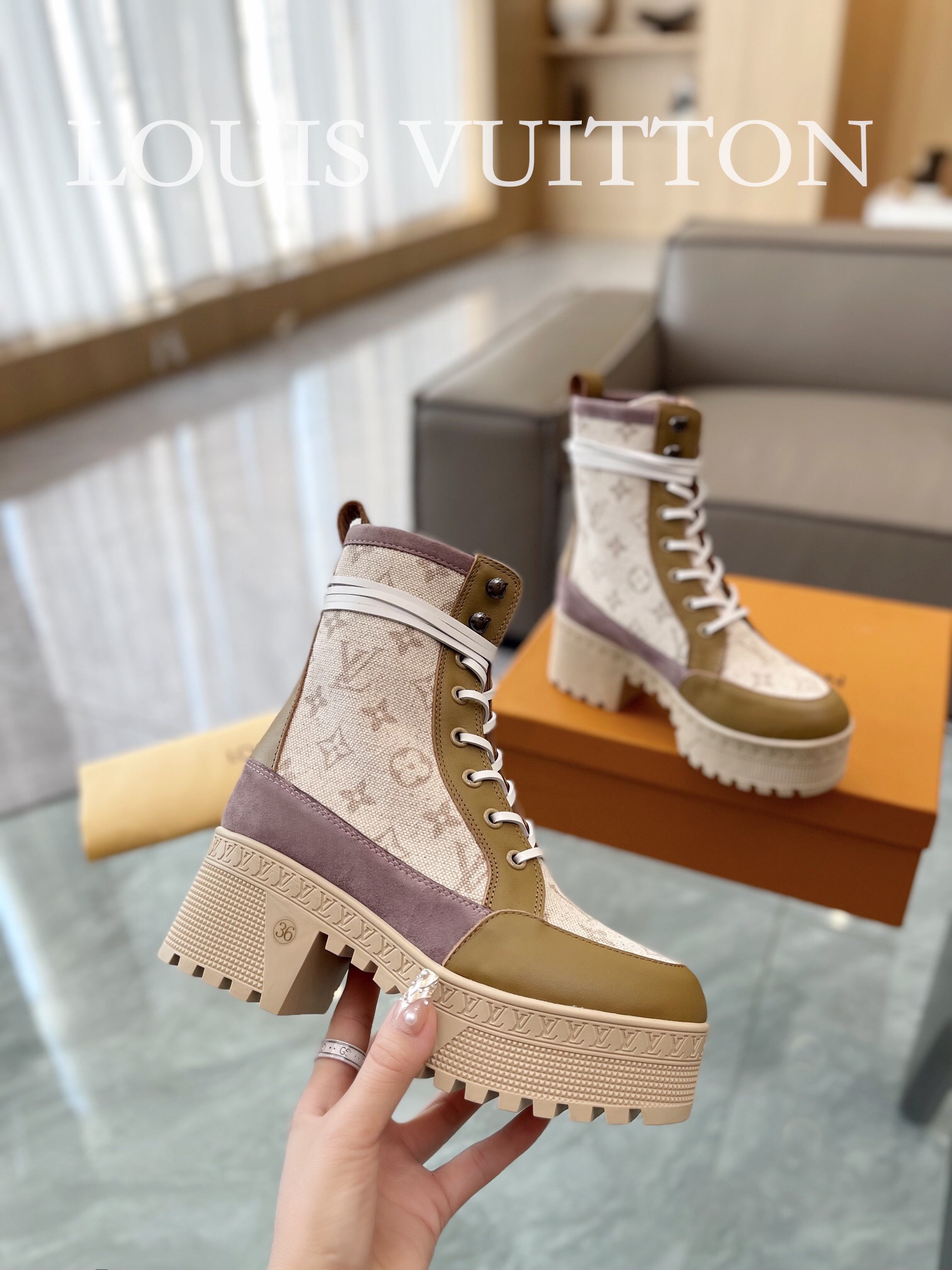 Louis Vuitton Monogram Chunky Boots