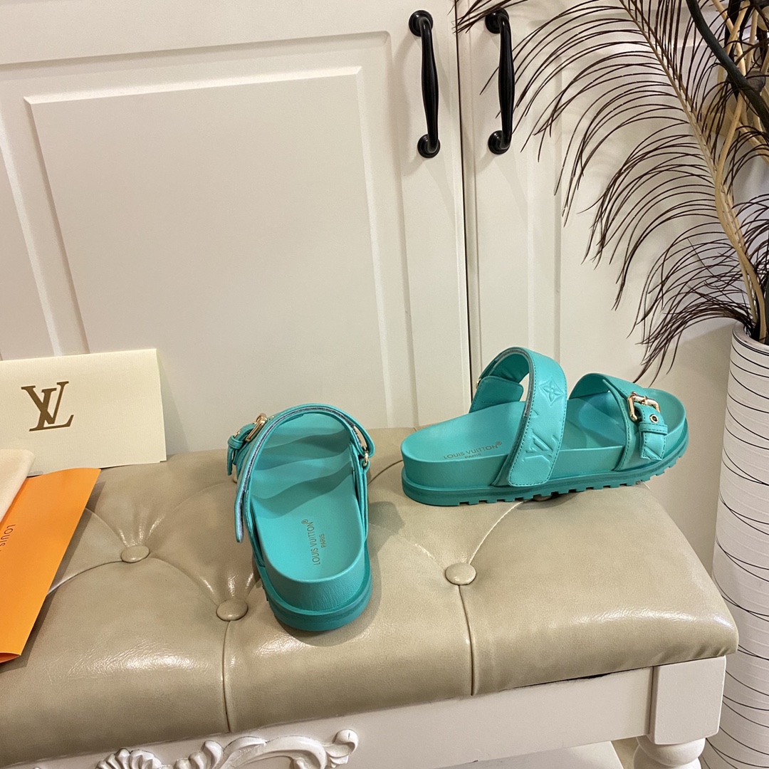 LV Fashionable Classic Versatile Leather Slippers