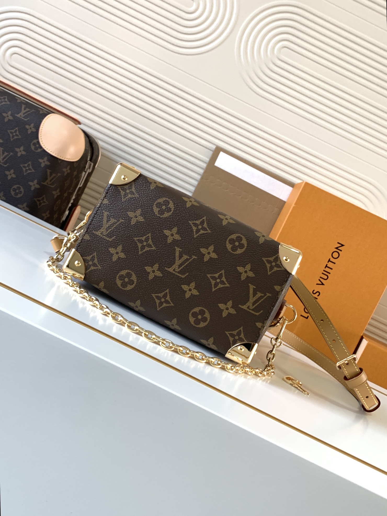 LV Speedy Trunk Leather Handbag
