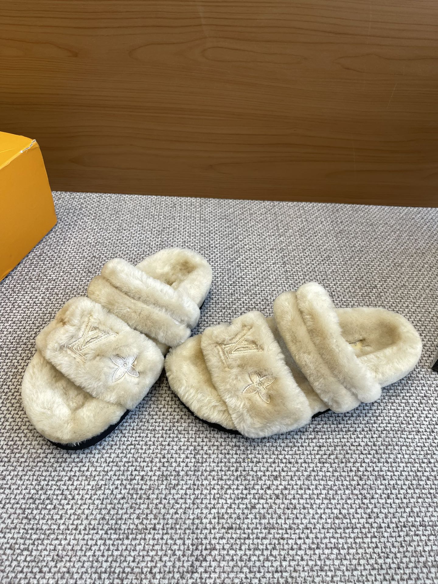 LV Flat Wool Slippers