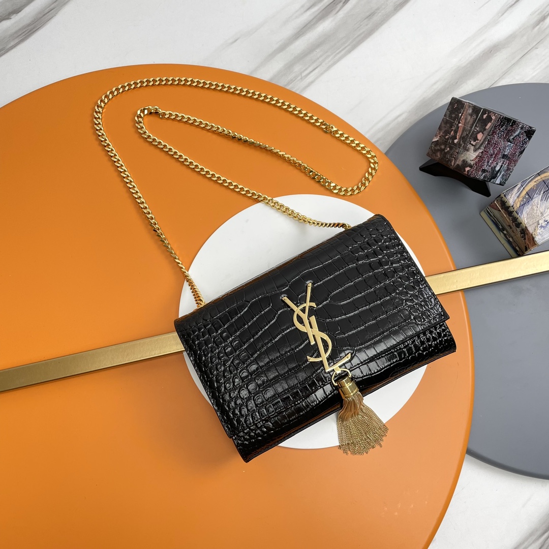 Saint Laurent Classic Chain Shoulder/Crossbody Bag for Women  in Black