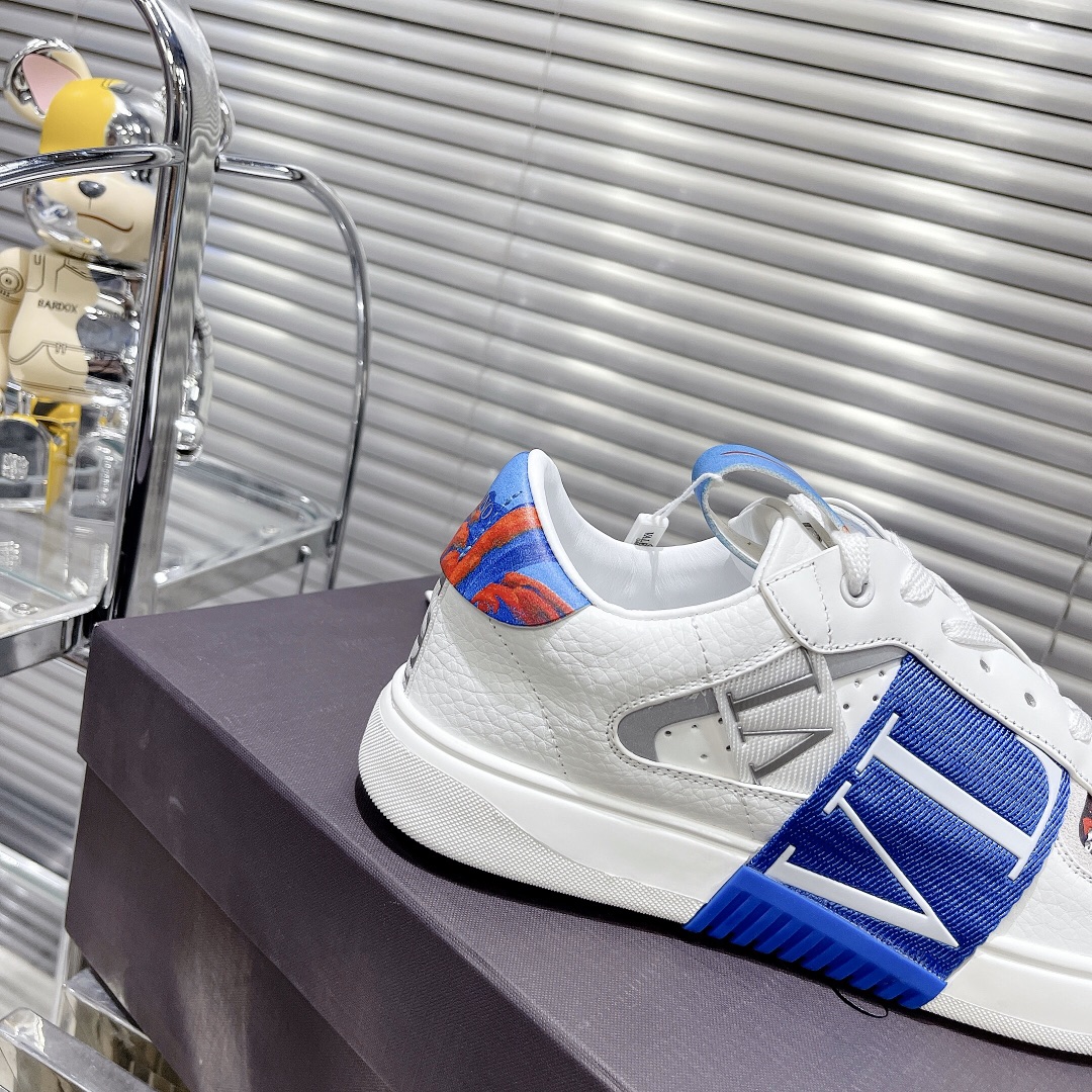 Valentino Women's Embroidered Calfskin Sneakers with Straps