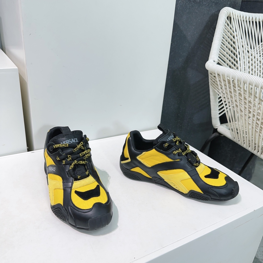 Versace Galaxia Leather Sneakers Casual Shoes