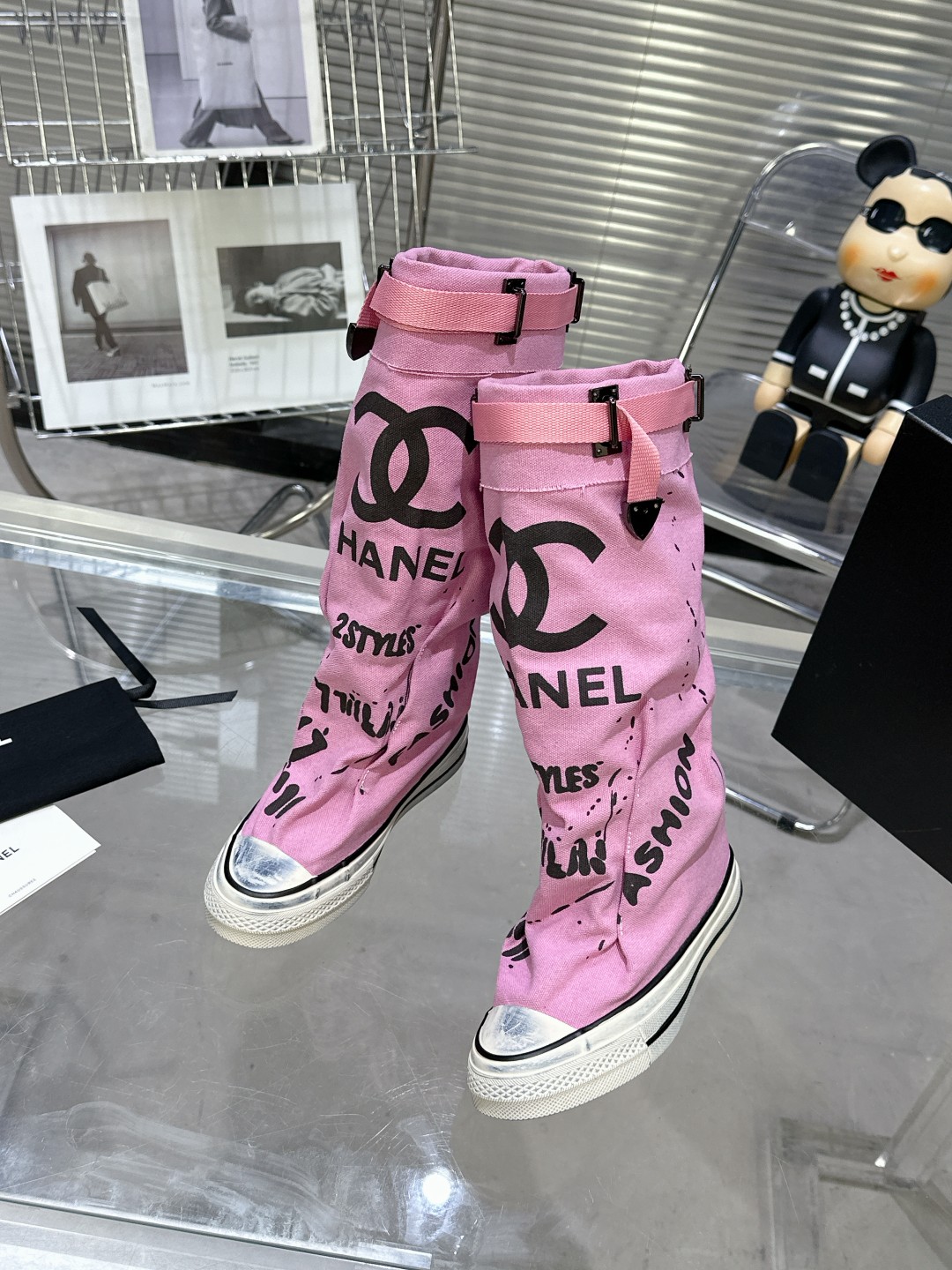 Chanel Pure Cotton Canvas High-Top Shoes