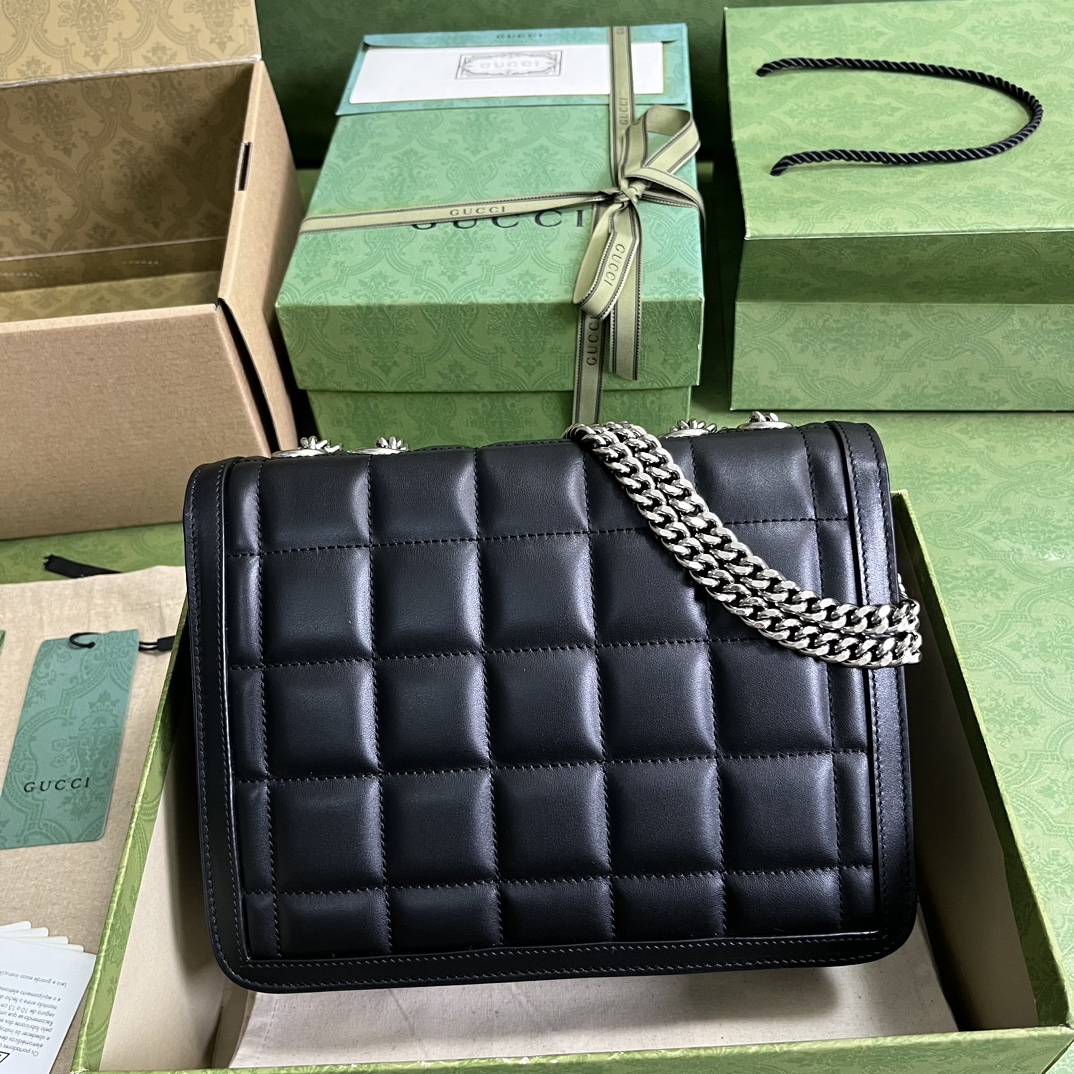 Gucci Crackled Grainy Leather Chain Bag