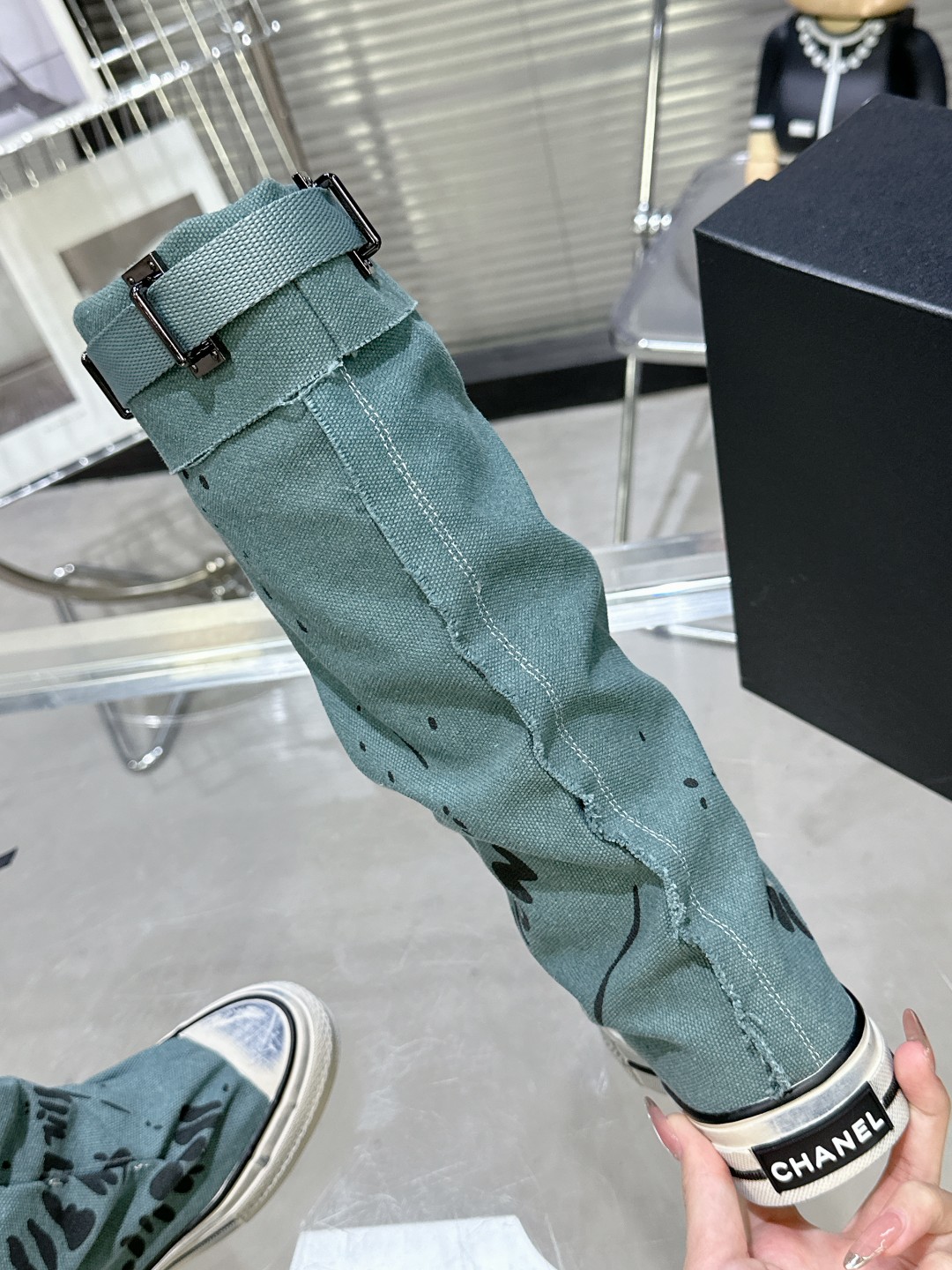 Chanel Pure Cotton Canvas High-Top Shoes