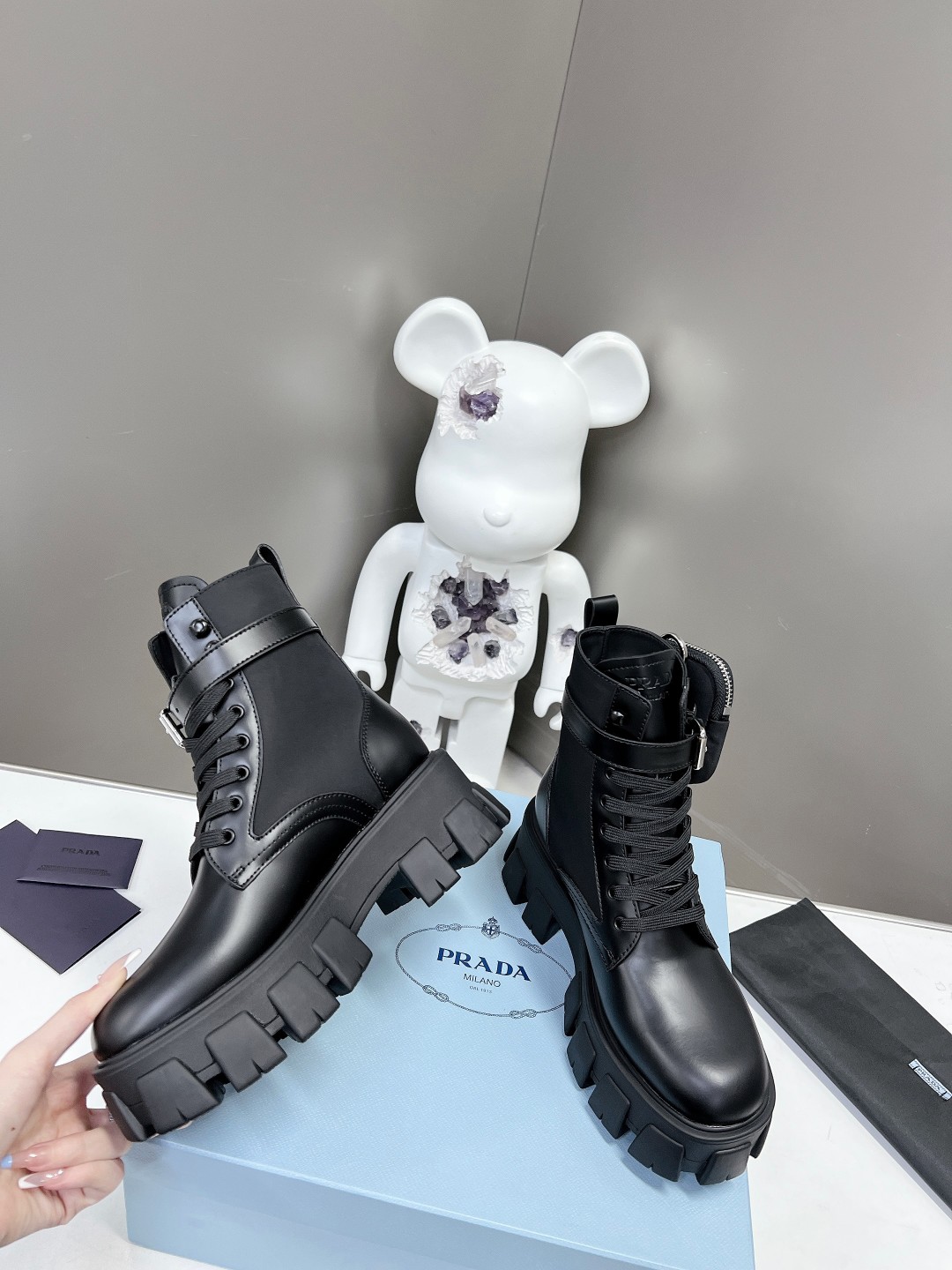 Prada FW24 New Arrivals Leather Short Boots
