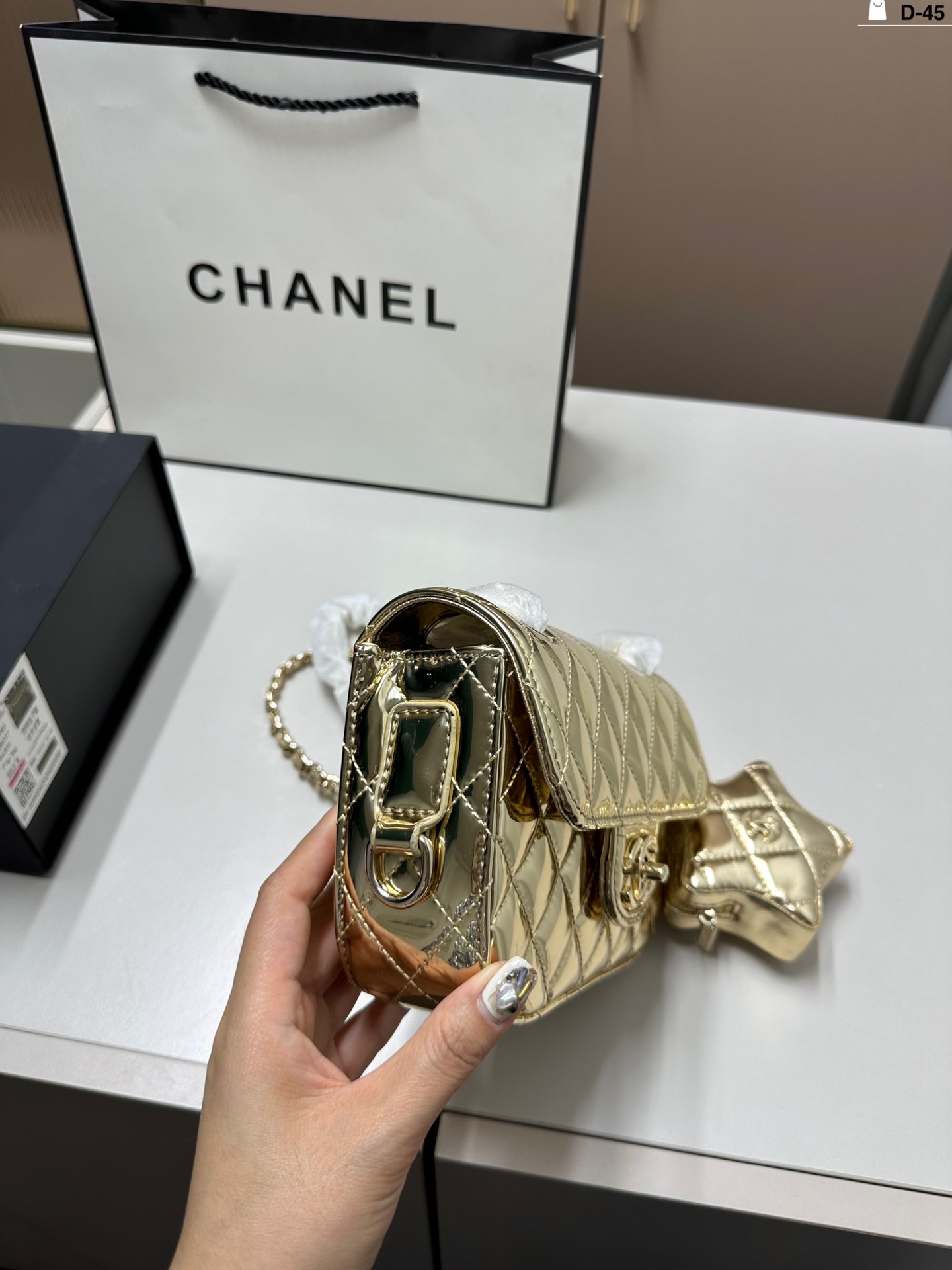 Chanel Patent Leather Chain Bag