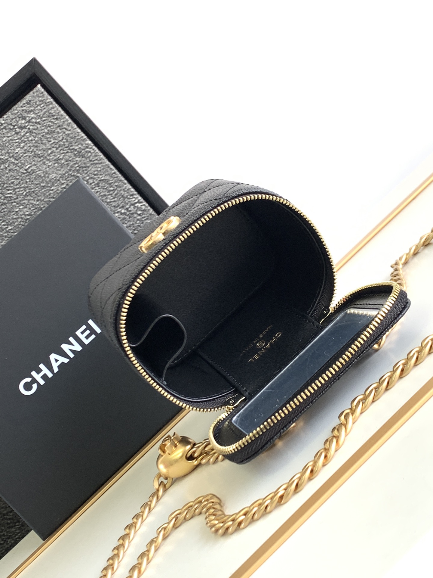Chanel Classic Goatskin Chain Makeup Bag