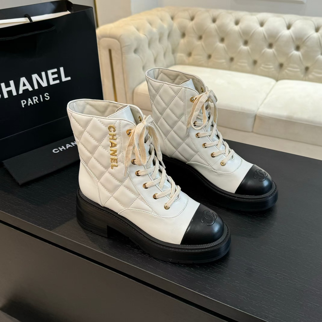 Chanel Sheepskin Short Boots