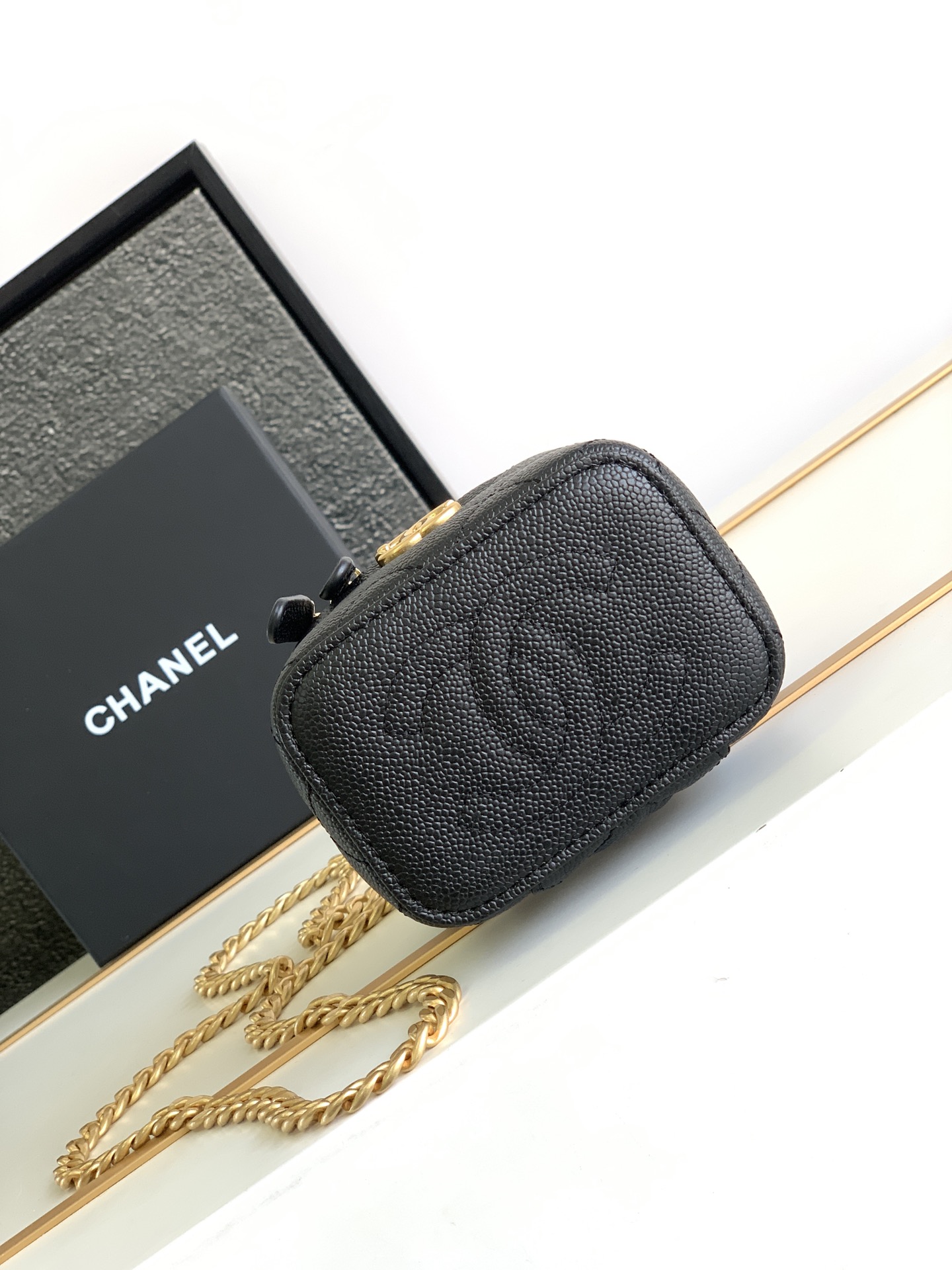 Chanel Classic Goatskin Chain Makeup Bag