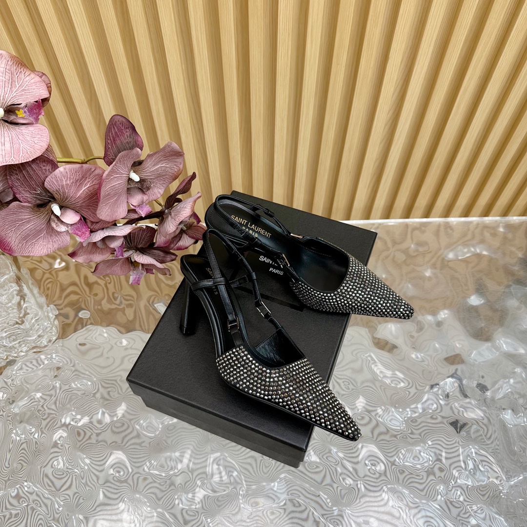 Saint Laurent Australian Diamond Cat-Heel Shoes