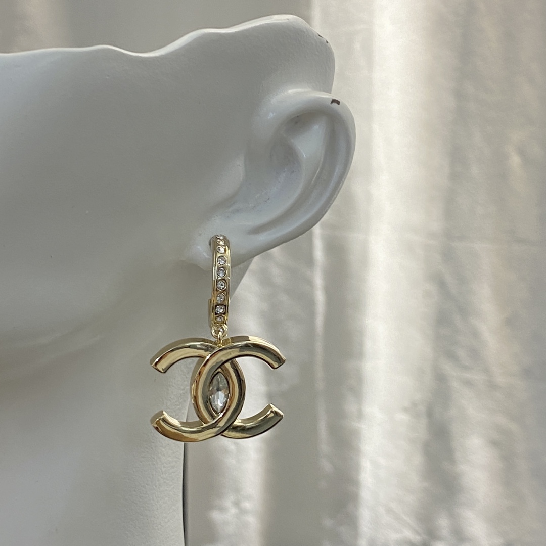 Chanel Classic Double C Metal Earrings
