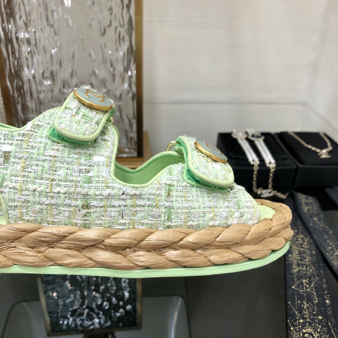 Chanel Woven Velcro Sandals