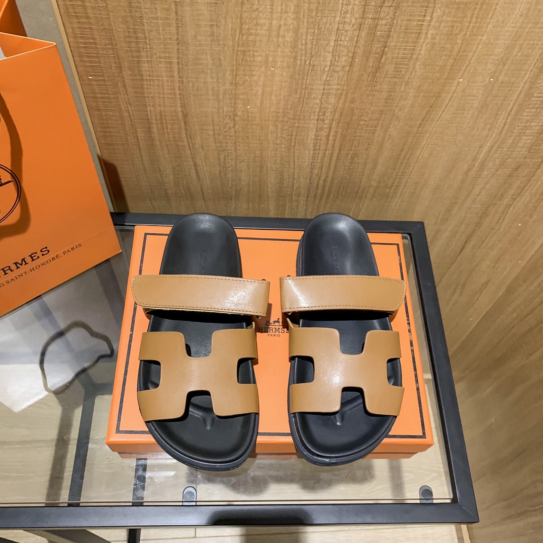 Hermès Classic H Logo Slip-On Sandals