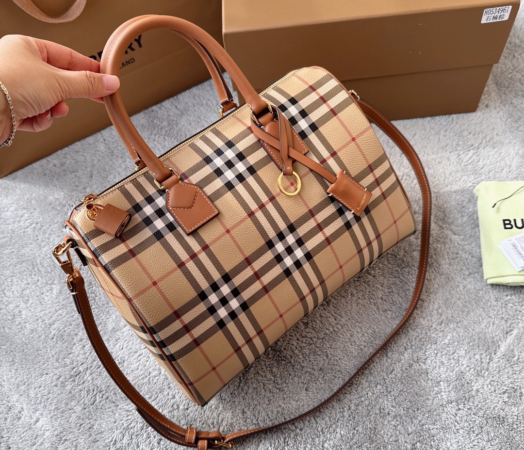 Burberry Long Cylinder Clutch Bag with Crossbody Strap