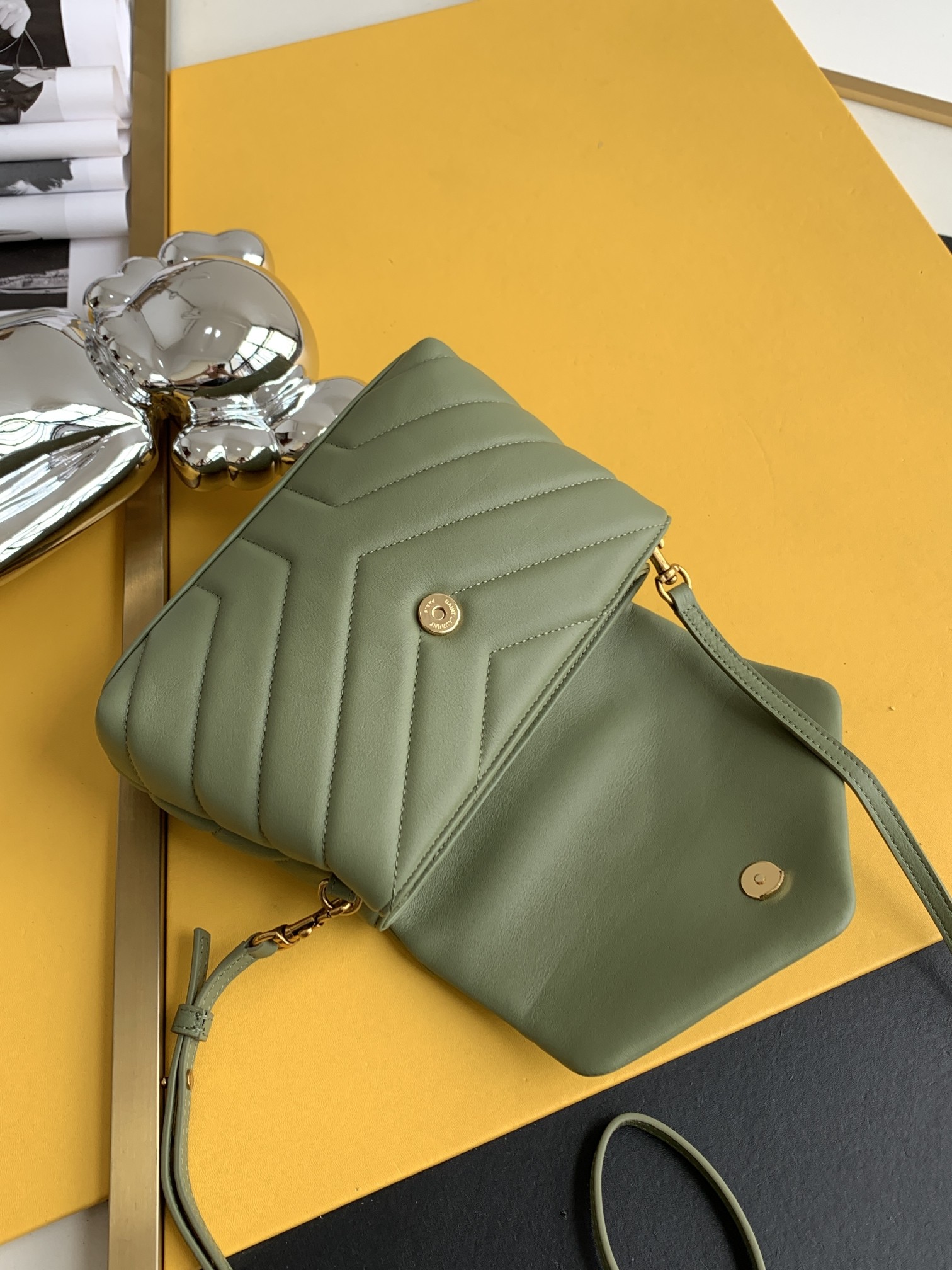 Saint Laurent Paris Green Leather Women's Crossbody Bag