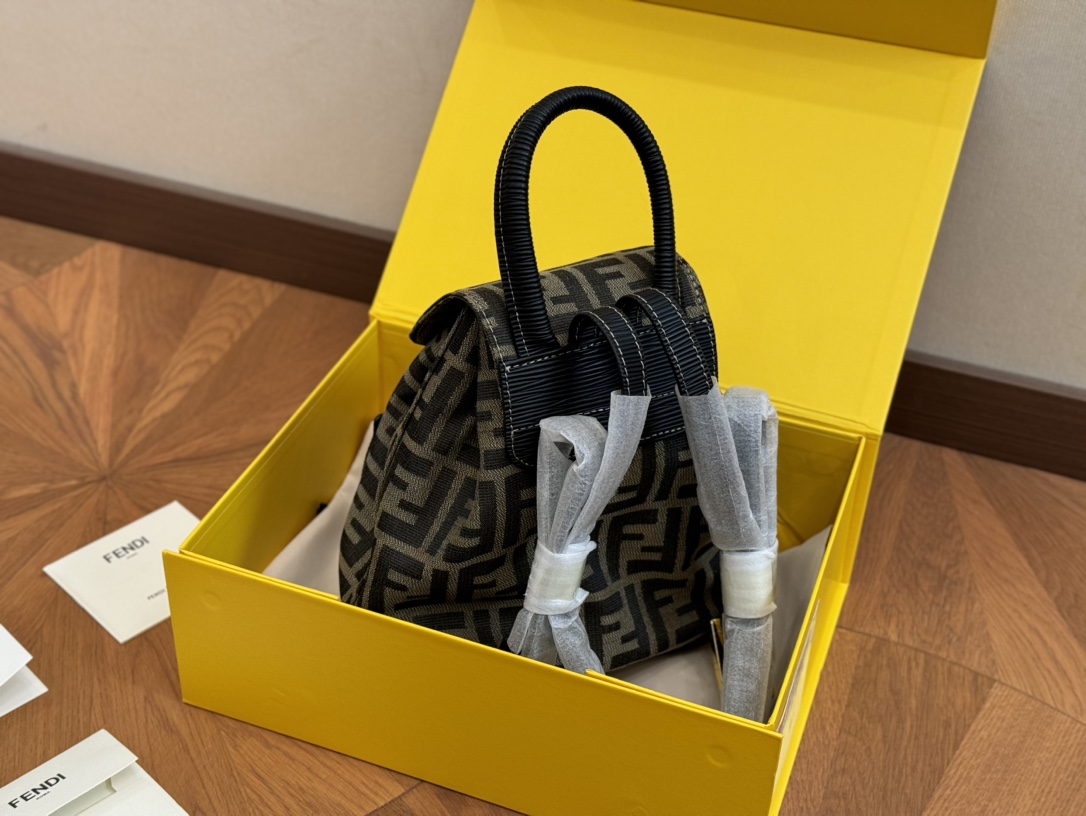 Fendi Vintage Pattern Flap Backpack