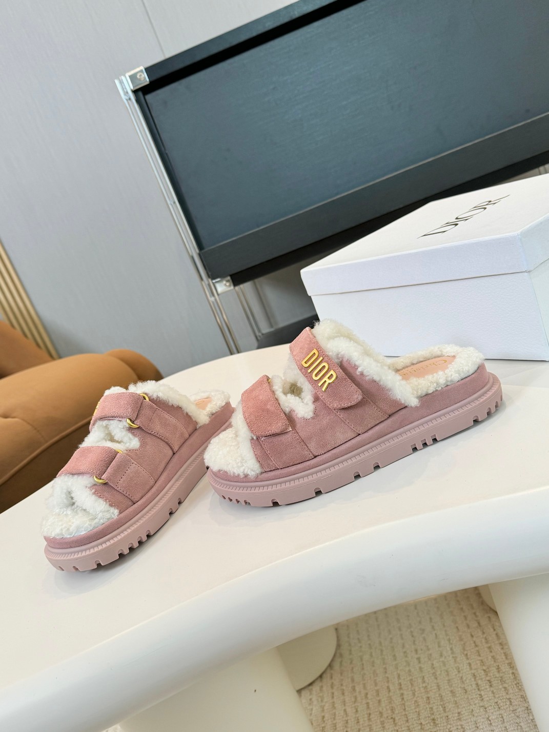 DIOR Act Autumn-Winter Wool Slide Sandals