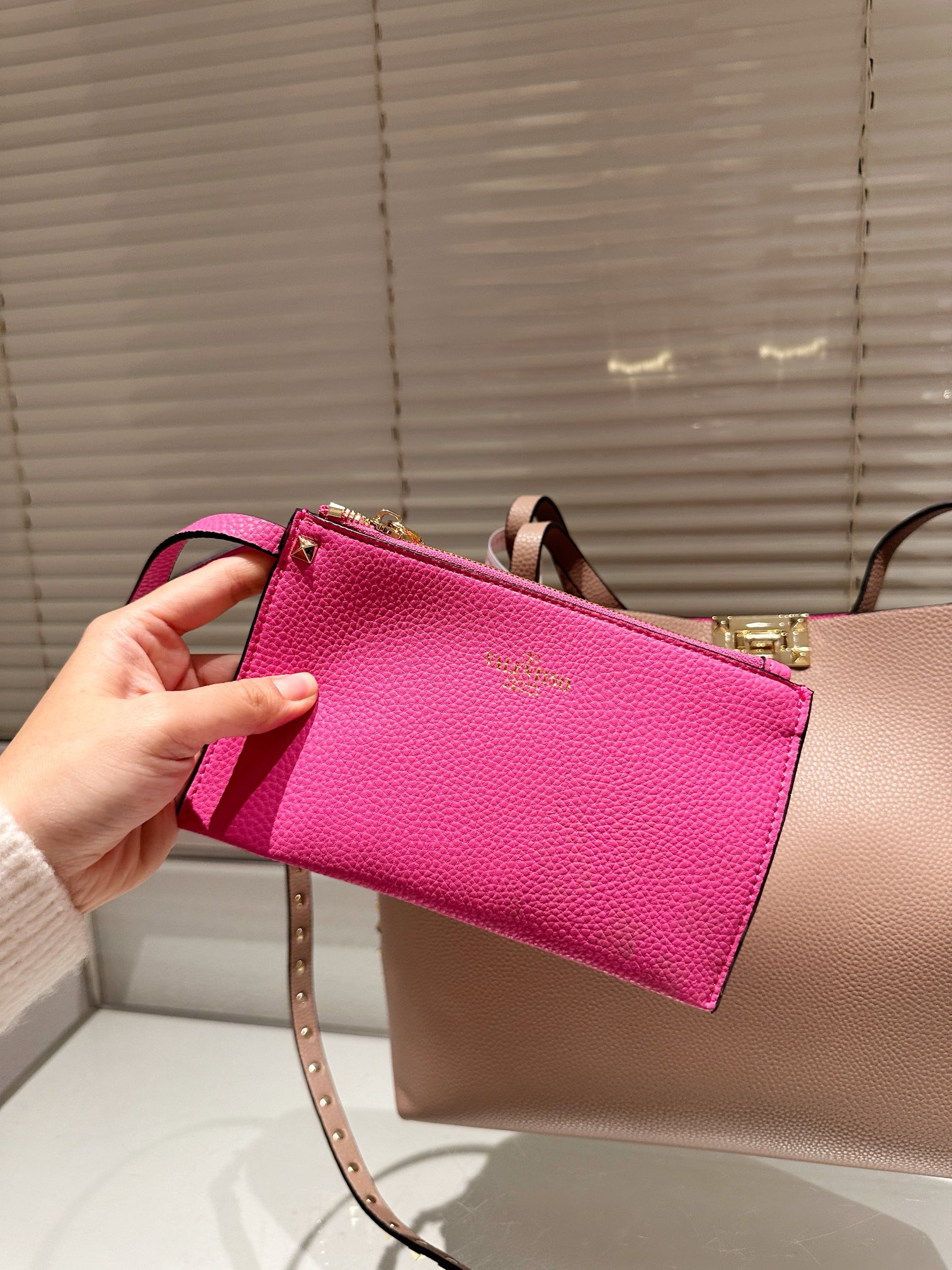 Valentino Leather Large Tote Bag