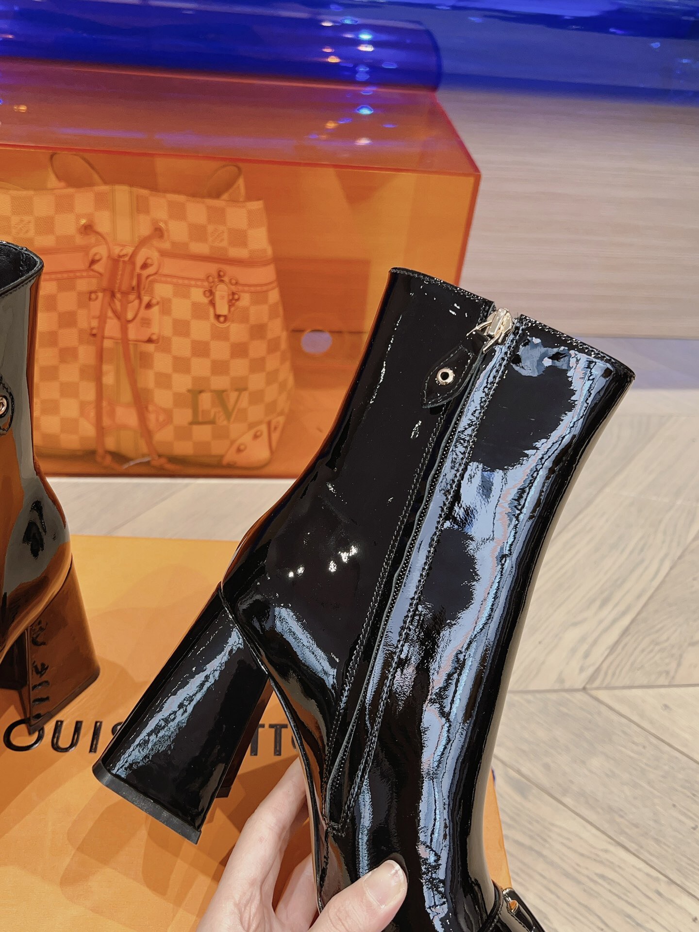 LV Patent Leather High-Heel Boots