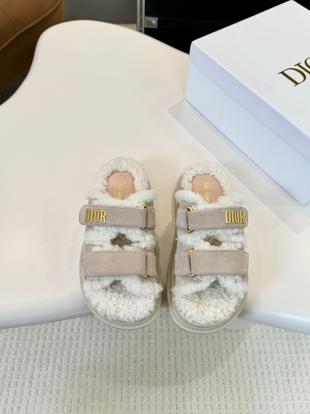 DIOR Act Autumn-Winter Wool Slide Sandals