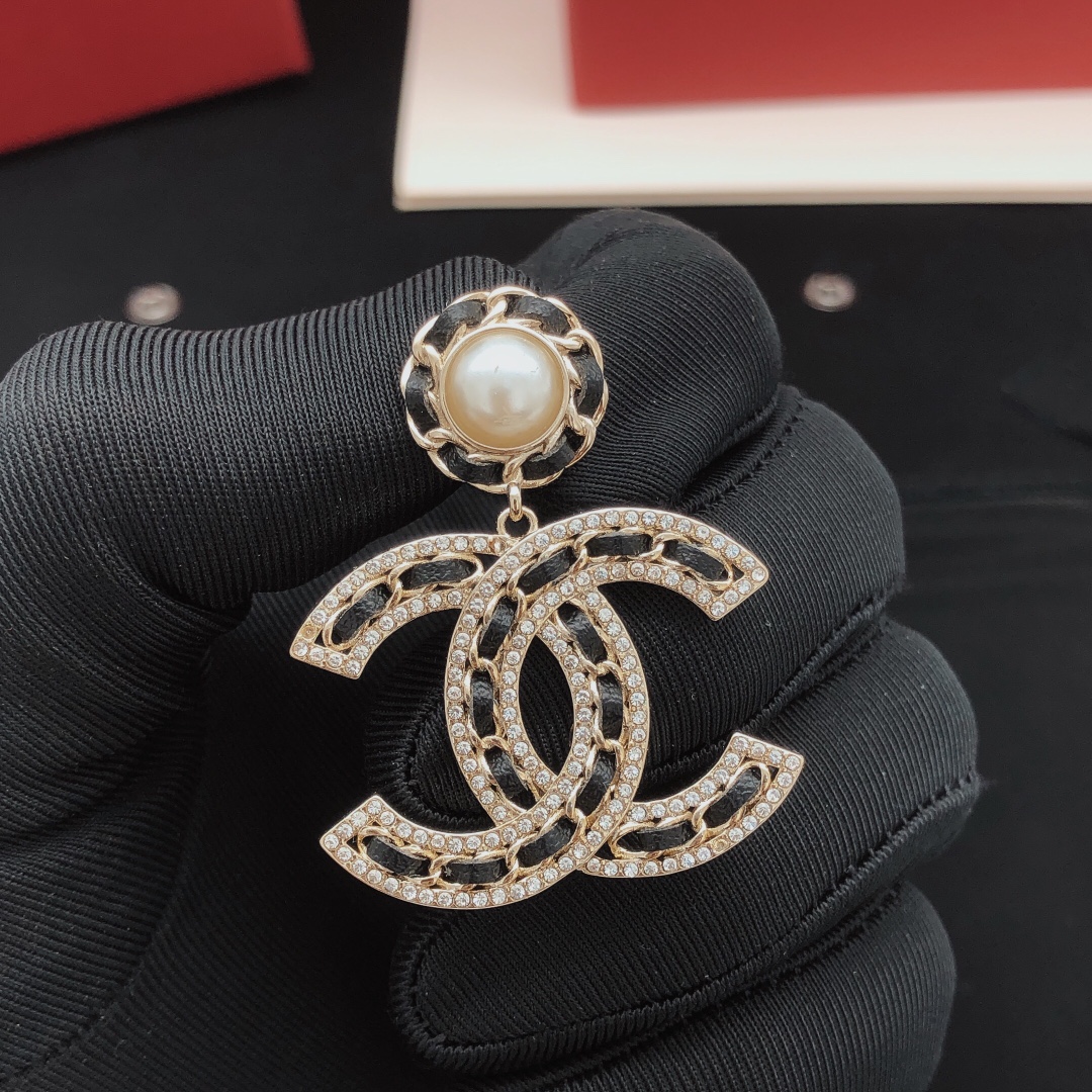 Chanel Leather Earrings