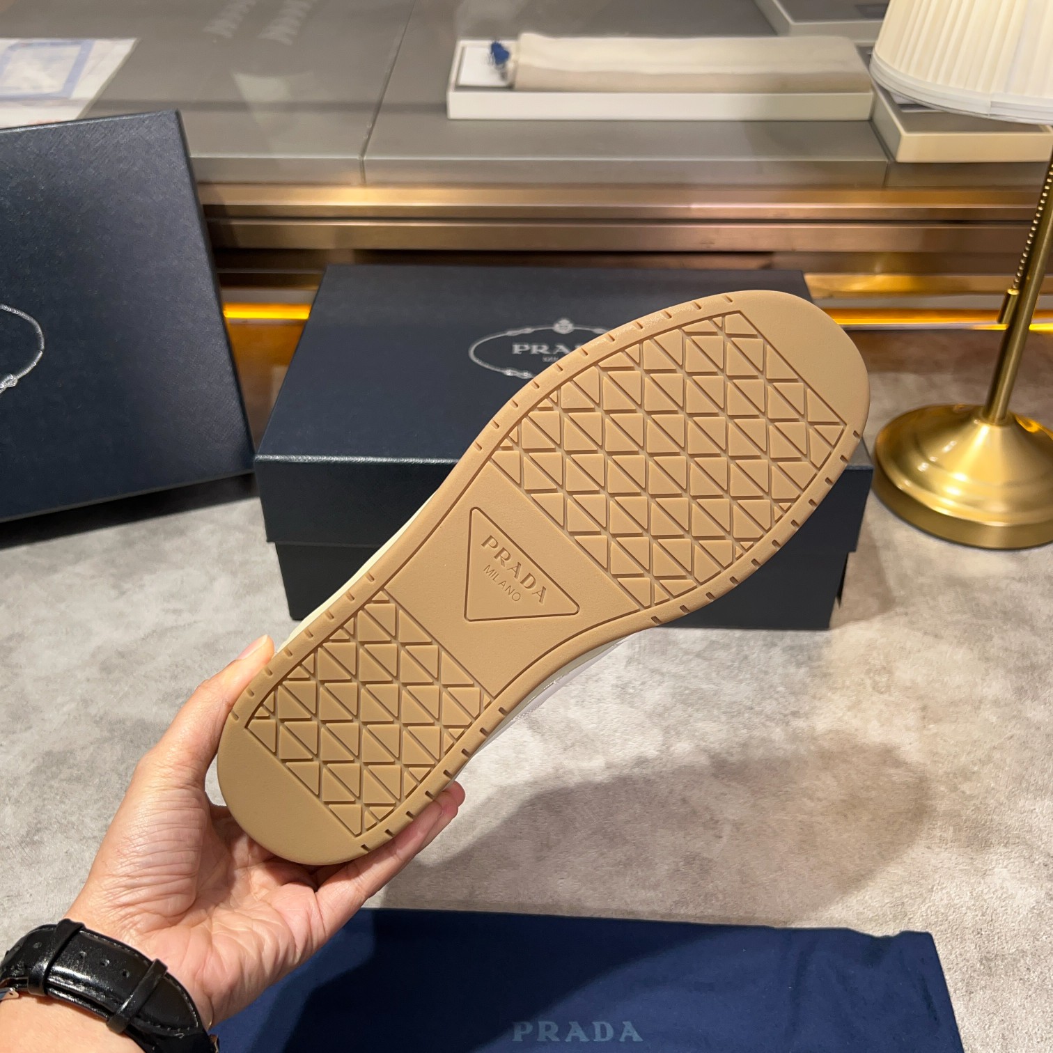 Prada White Lace-Up Sneakers