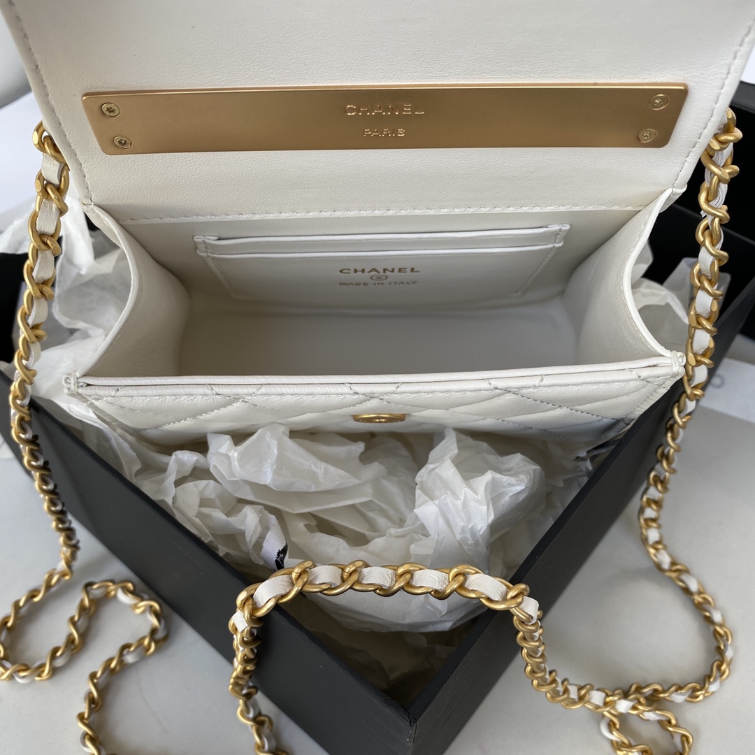 Chanel Elegant Lady's White Leather Handbag