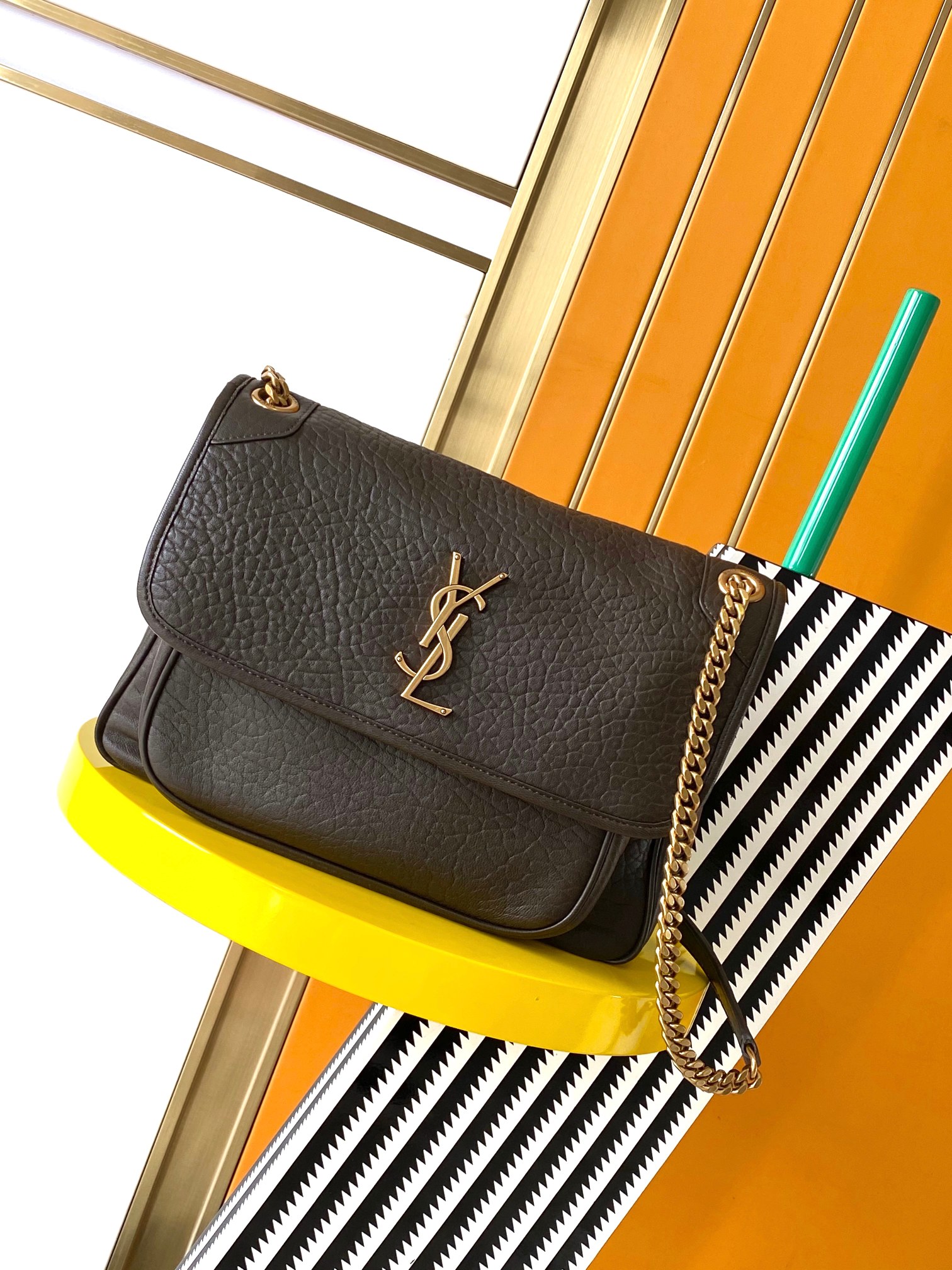 Saint Laurent NIKai Medium Flip Clutch with LE CASSANDRE Metal Accents