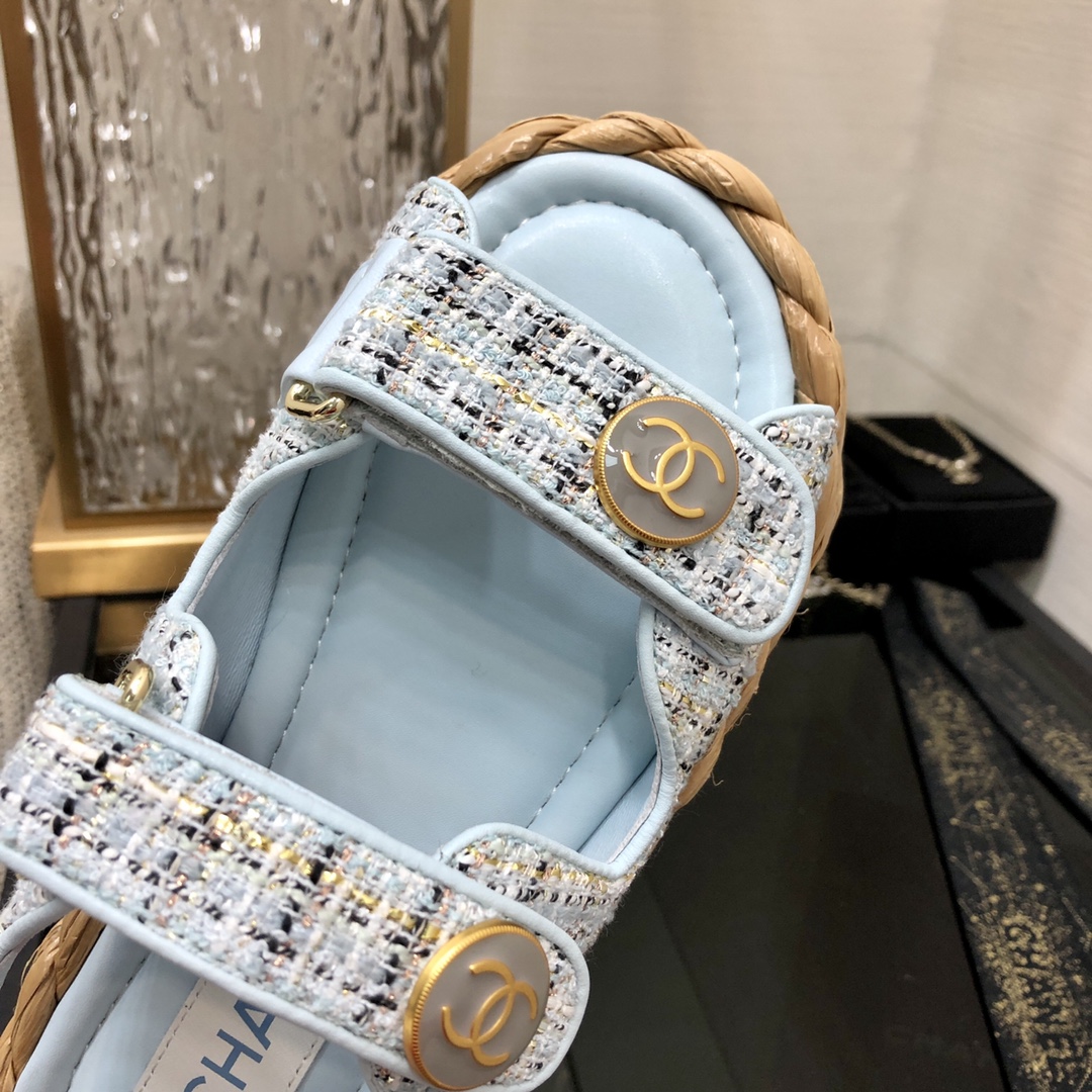 Chanel Woven Velcro Sandals