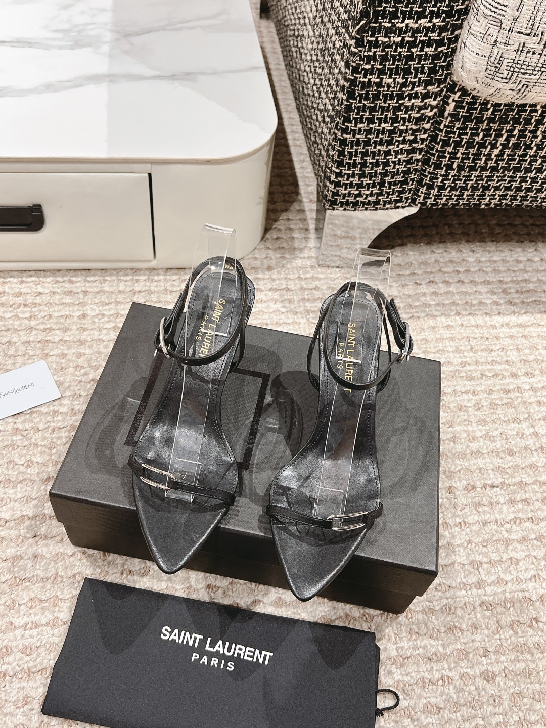 Saint Laurent Lace-Up Peekaboo High Heels