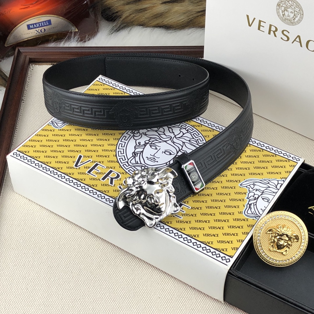 Versace Double-Buckle Belt Set