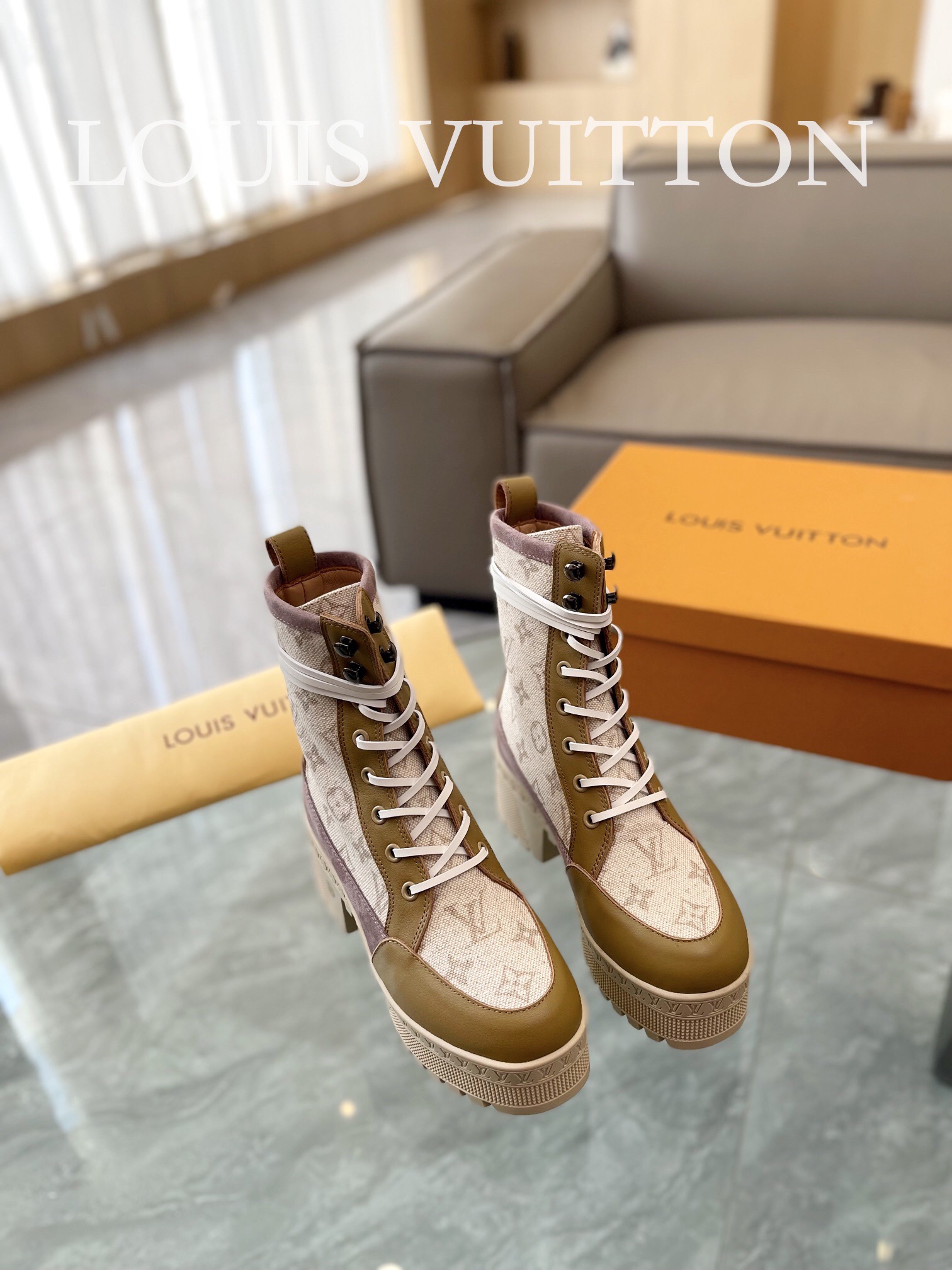 Louis Vuitton Monogram Chunky Boots