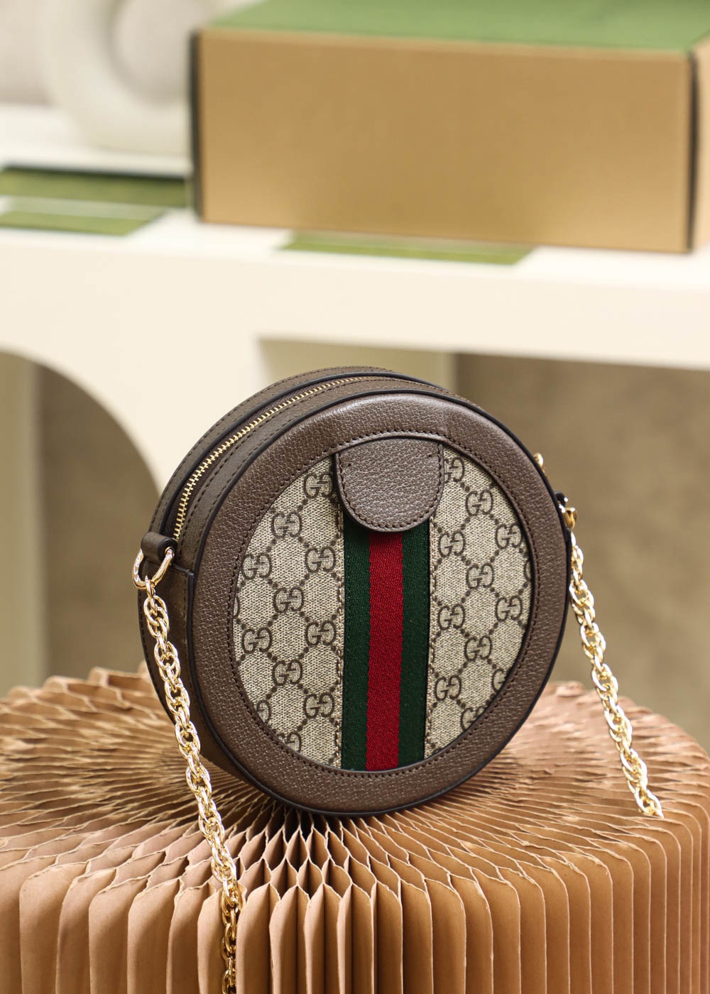 Gucci Vintage-Style Round Flap Bag