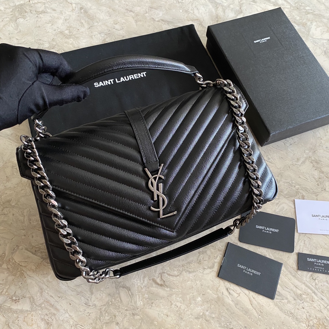 Saint Laurent Classic Leather Twill Handbag