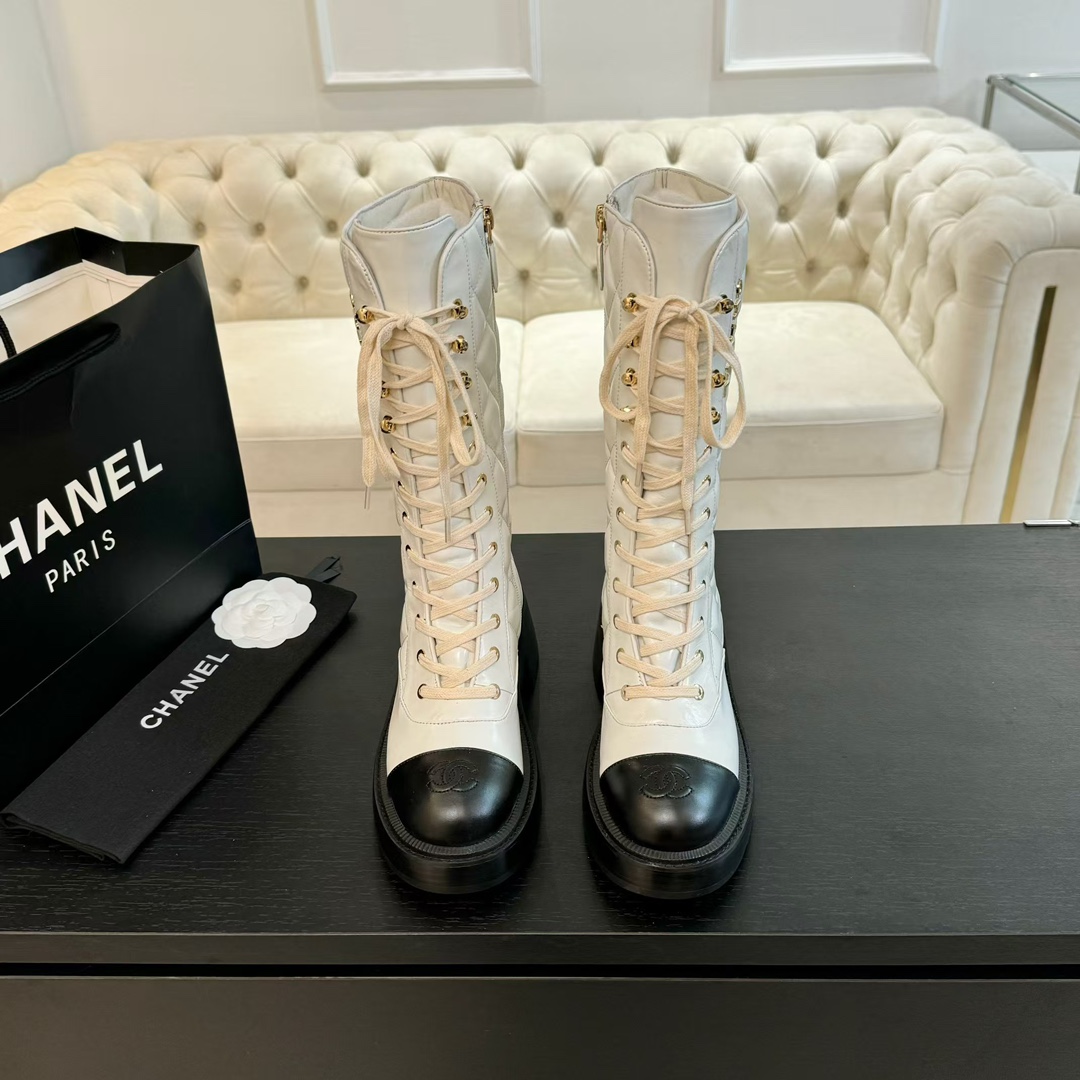 Chanel Sheepskin Over-the-Knee Boots