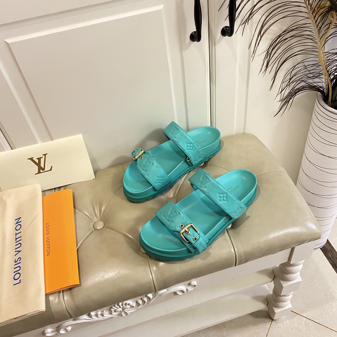 LV Fashionable Classic Versatile Leather Slippers