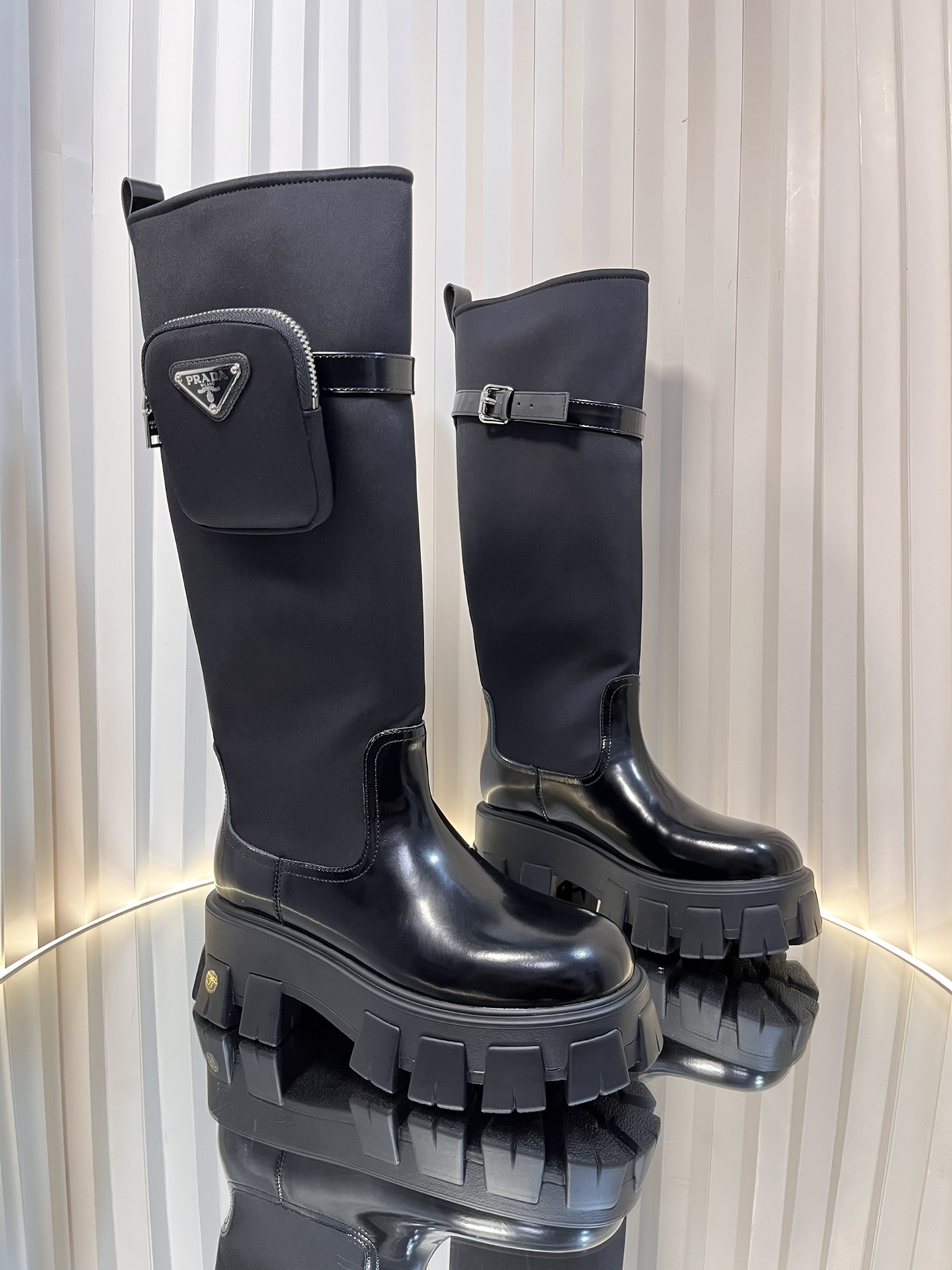 Prada FW24 New Arrivals Leather Long Boots