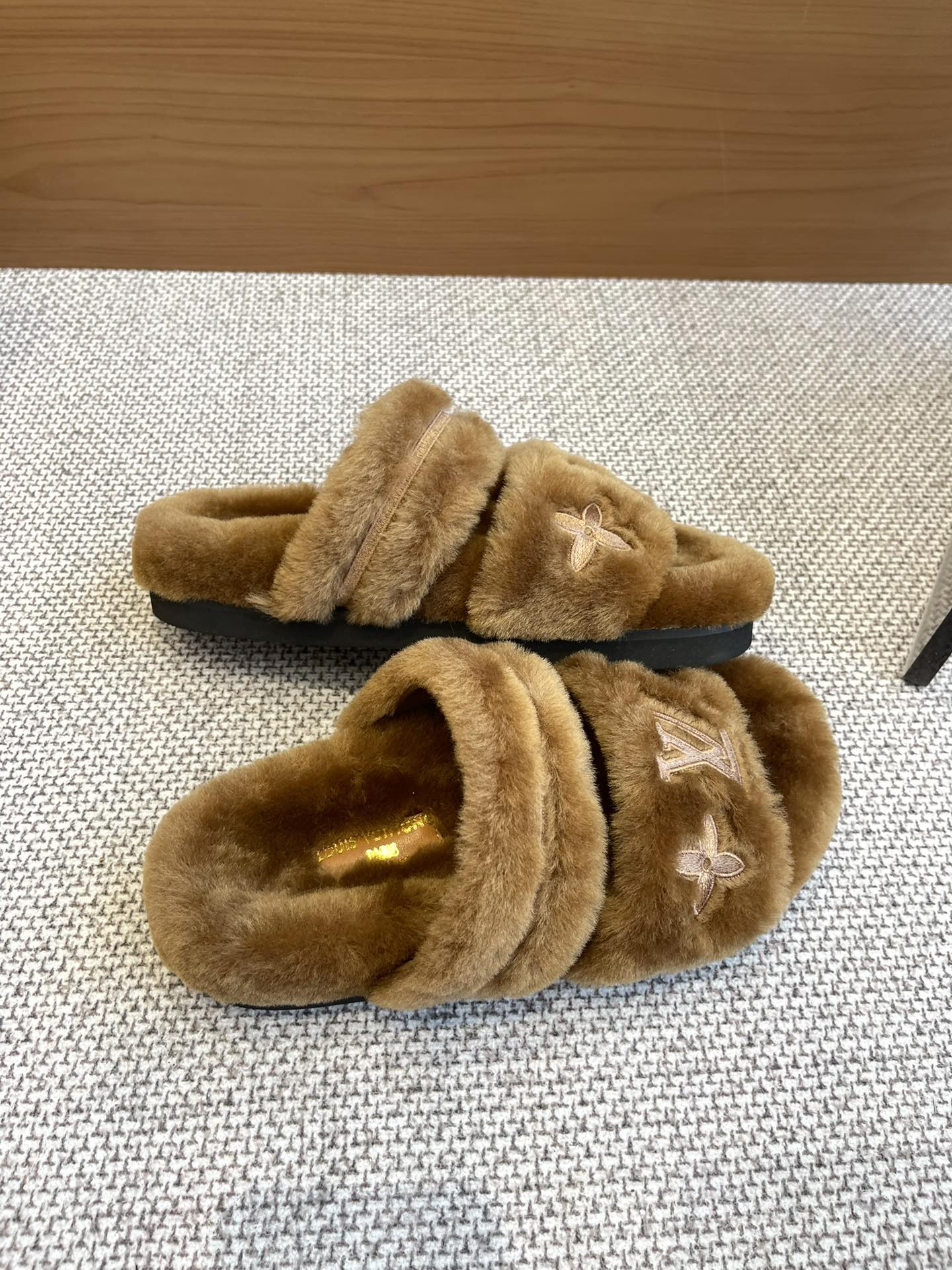 LV Flat Wool Slippers